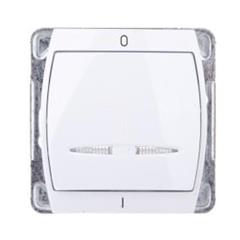 GAZELA Łącznik dwubiegunowy 16AX IP20 z podświetleniem LED pomarańczowym biały ŁP-11JS/m/00