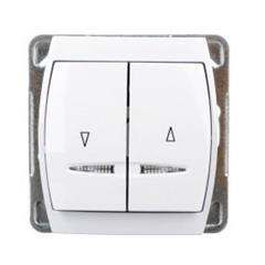 GAZELA Łącznik żaluzjowy 10AX IP20 z podświetleniem LED pomarańczowym biały ŁP-7JS/m/00