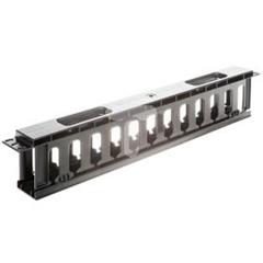 Organizator poziomy plastikowy z pokrywą  1U - czarny M306179