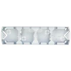 GAZELA Puszka natynkowa poczwórna pozioma srebrna PNP-4JH/18