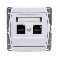GAZELA Gniazdo komputerowe podwójne kat. 6 MMC białe GPK-2J/K6/m/00