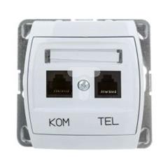 GAZELA Gniazdo teleinformatyczne RJ45 kat. 5e /8-stykowe/ RJ11 /6-stykowe/ białe GPKT-J/K/m/00