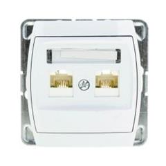 GAZELA Gniazdo komputerowe podwójne kat. 5e FOREX białe GPK-2J/F/m/00
