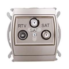 GAZELA Gniazdo antenowe RTV-SAT z dwoma wyjściami SAT satynowe GPA-J2S/m/16/16