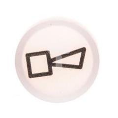 Soczewka przycisku 22mm płaska biała z symbolem M22-XDLH-W-X17 218358