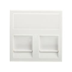 Simon Connect Płytka K45 gniazda teleinformatycznego podwójnego 2xRJ z przesłoną czysta biel KB76/9 TSC-KB76-9