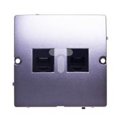 Simon Basic Gniazdo telefoniczne podwójne 2xRJ12 stal inox BMT2.02/21 WMUT-0020x2-J011
