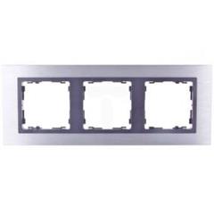 Simon 82 Ramka potrójna pozioma metalowa inox mat/ ramka pośrednia grafit 82837-31 TSI-82837-31