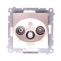 Simon 54 Gniazdo antenowe R/TV/DATA złoty mat DAD.01/44 WMDA-06xxxx-044