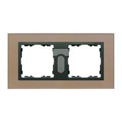 Simon 82 Ramka podwójna pozioma szklana miedź/ ramka pośrednia grafit 82827-34 TSI-82827-34