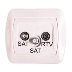 Simon Akord Gniazdo antenowe SAT/SAT/RTV końcowe beżowe AZAR+SAT3.1-P2/12 WMAA-01319z-9013