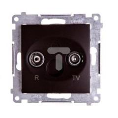 Simon 54 Gniazdo antenowe R/TV przelotowe brąz mat DAP20.01/46 WMDA-02200x-046