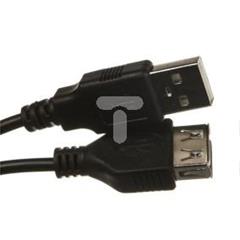 Kabel przedłużający USB 2.0 Typ USB A/USB A, M/Ż czarny 1,8m AK-300200-018-S