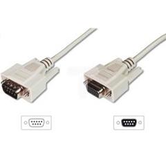 Kabel przedłużający RS232 1:1 Typ DSUB9/DSUB9, M/Ż beżowy 5m AK-610203-050-E