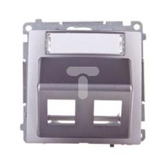 Simon Basic Pokrywa gniazda teleinformatycznego pojedynczego RJ Keystone skośna stal inox BMGKS2P.01/21 WMUK-P2x3xx-J013