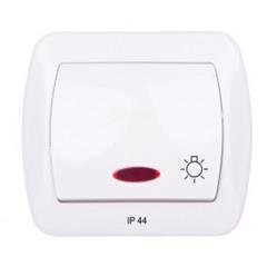 Simon Akord Przycisk hermetyczny /światło/ z podświetleniem IP44 biały AS1BL/11 WMAL-381xxx-1012
