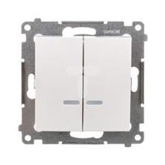 Simon 54 Łącznik świecznikowy z podświetleniem biały DW5ABL.01/11 WMDL-551x2x-011