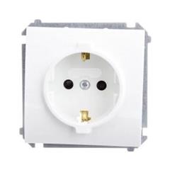 Simon Classic Gniazdo pojedyncze SCHUKO z/u 16A IP20 białe MGSz1.01/11 WMCW-02111x-1011