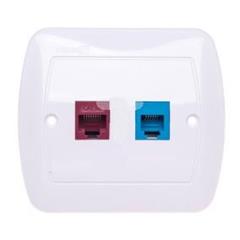 Simon Akord Gniazdo teleinformatyczne RJ45 kat.5e + RJ12 białe A5T/11 WMAM-45002x-1013