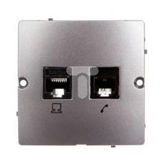 Simon Basic Gniazdo teleinformatyczne RJ45 kat.5e + RJ11 stal inox BMF5T.02/21 WMUM-0500F2-J011
