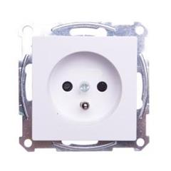 Merten System M Gniazdo pojedyncze z/u z ochrona styków 16A IP20 białe MTN2500-0325