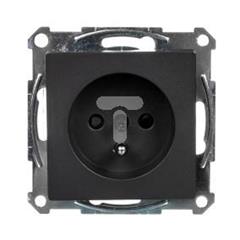 Merten System M Gniazdo pojedyncze z/u z ochroną styków 16A IP20 antracyt MTN2500-0414