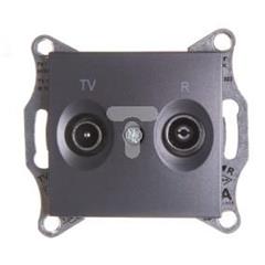 SEDNA Gniazdo antenowe R/TV przelotowe 4dB grafitowe SDN3301870