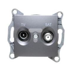 SEDNA Gniazdo antenowe TV/SAT przelotowe 4dB grafitowe SDN3401970