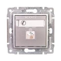 VENA Gniazdo telefoniczne pojedyncze RJ11 z etykietą aluminium 514063