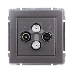 KOS66 Gniazdo antenowe podwójne TV/SAT grafitowe 666078