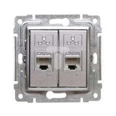 VENA Gniazdo komputerowe podwójne 2xRJ45 kat.6 ekranowane aluminium 514068