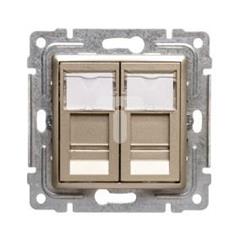 VENA Gniazdo komputerowe podwójne 2xRJ45 kat.6 ekranowane satynowe 515068