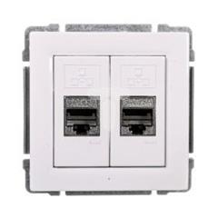 KOS66 Gniazdo komputerowe podwójne 2xRJ45 kat.6 ekranowane białe 660468