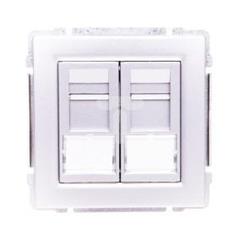 KOS66 Gniazdo komputerowe podwójne 2xRJ45 kat.6 ekranowane aluminium 664068