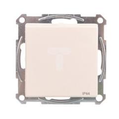 Merten System M Gniazdo pojedyncze z/u 16A IP44 z ochroną styków i klapką kremowe MTN2514-0344