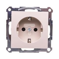 Merten System M Gniazdo pojedyncze Schuko 16A IP20 z ochroną styków kremowe MTN2400-0344