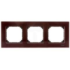 Merten System M Ramka potrójna szklana rubinowa MTN4030-3206