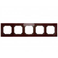Merten System M Ramka pięciokrotna szklana rubinowa MTN4050-3206