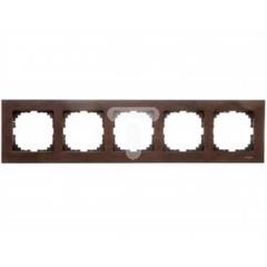 Merten System M Ramka pięciokrotna drewno wenge MTN4055-3471