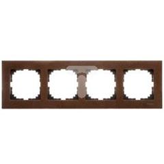 Merten System M Ramka poczwórna drewno orzech włoski MTN4054-3473
