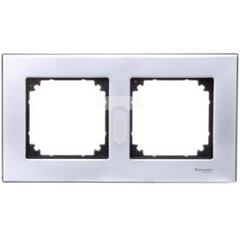 Merten System M Ramka podwójna metalowa platynowy srebrny MTN403260