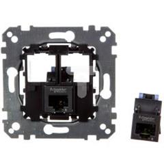 Merten System M Gniazdo komputerowe podwójne RJ45 kat.6 UTP mechanizm MTN4576-0002