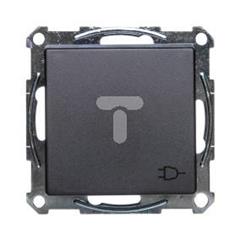Merten System M Gniazdo pojedyncze z/u 16A IP20 z ochroną styków i klapką antracyt MTN2510-0414