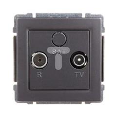 KOS66 Gniazdo antenowe RTV końcowe grafitowe 666073