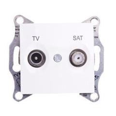 Sedna Gniazdo antenowe TV/SAT przelotowe 4dB  kremowe SDN3401923