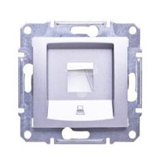 Sedna Płytka do gniazda komputerowego pojedynczego RJ45 kat.5e UTP aluminium SDN4300360