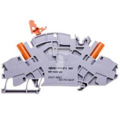 Złączka szynowa rozłączalno-pomiarowa 2-przewodowa z izolowanymi gniazdami pomiarowymi do wtyku pomiarowego 4mm szara 2007-8821