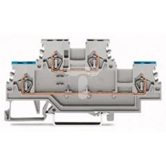 Złączka dwupiętrowa 4-przewodowa 1,5mm2 szara 279-512