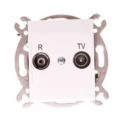 Catrin Gniazdo antenowe podwójne RTV końcowe bez ramki białe 2152-10