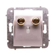 Catrin Gniazdo głośnikowe pojedyncze bez ramki srebrne 2157-16